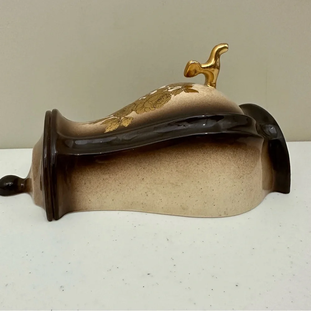 Vintage Decorative Gold Roses Wall Hanging Dispenser/Basin Top - Picture 6 of 10